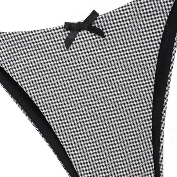 Y2K Reversible Gingham Bowknot Tankini Set 🖤 Seamoly Size Small NWT - Picture 5 of 6